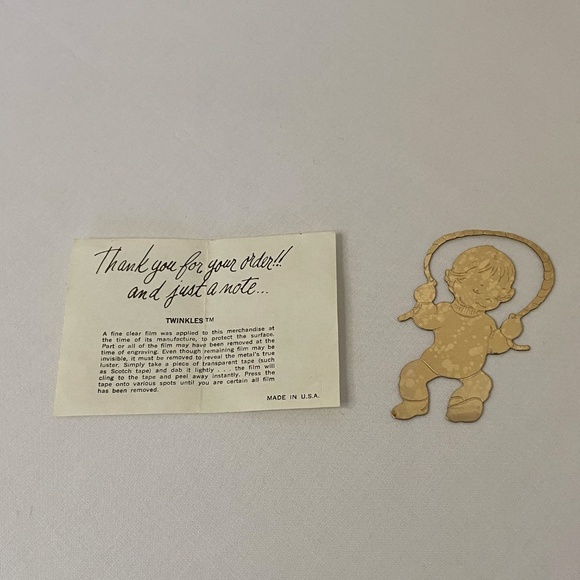 Lillian Vernon Lillikins Metal Ornament Baby Unused Vintage 1976 Engraveable - Picture 5 of 7